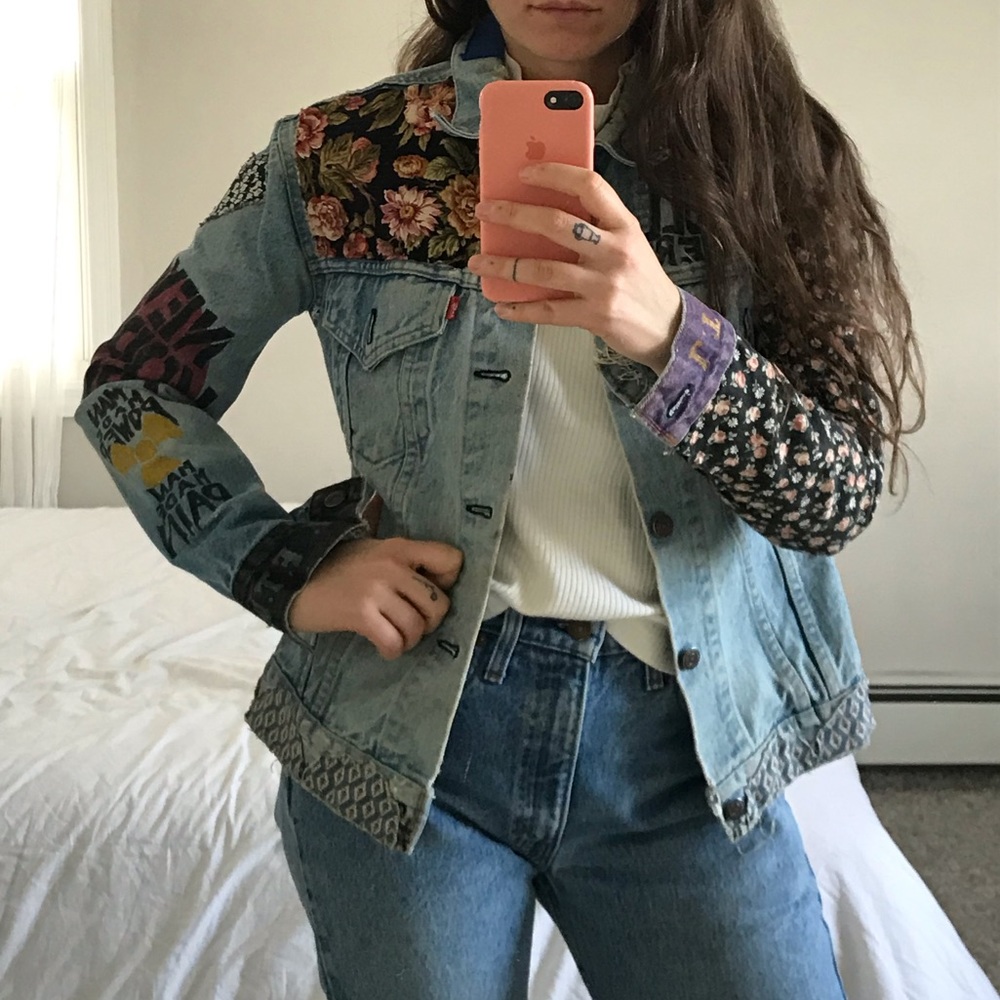 Vintage Levis Denim Patchwork Jacket - image 1